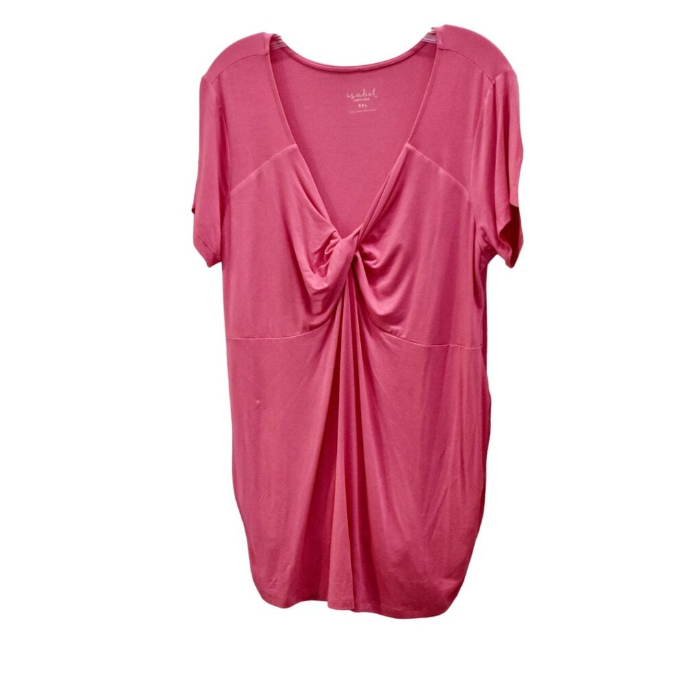 Women's Isabel Hot Pink V-Neck Top Plus Size XXL